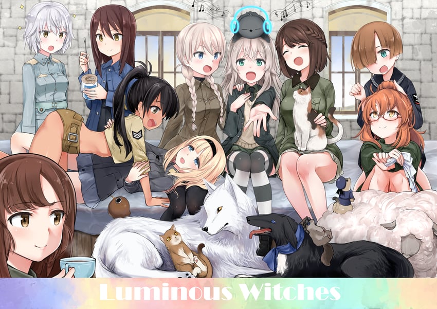 virginia robertson, manaia matawhaura hato, shibuya inori, lyudmila andreyevna ruslanova, maria magdalena dietrich, and 13 more (world witches series and 1 more) drawn by aohashi_ame