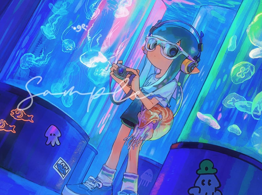 inkling player character and inkling girl (splatoon) drawn by miko_(15476997)
