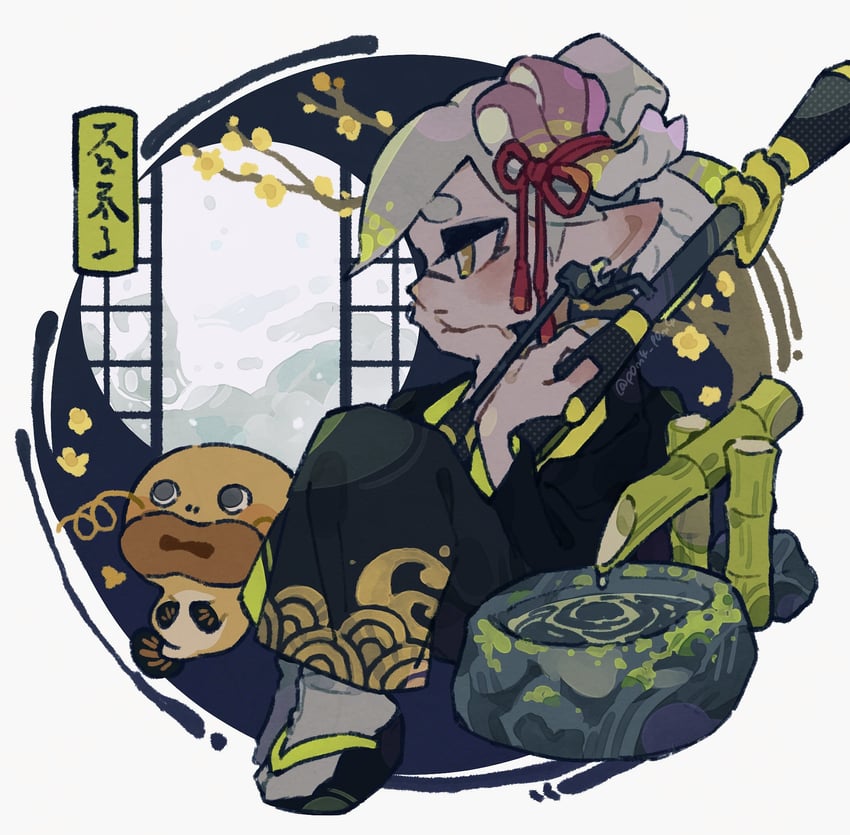 marie and zapfish (splatoon and 1 more) drawn by p0m4_p0m4