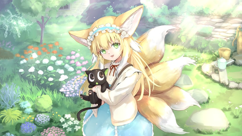 suzuran and luo xiaohei (arknights and 1 more) drawn by genjaku