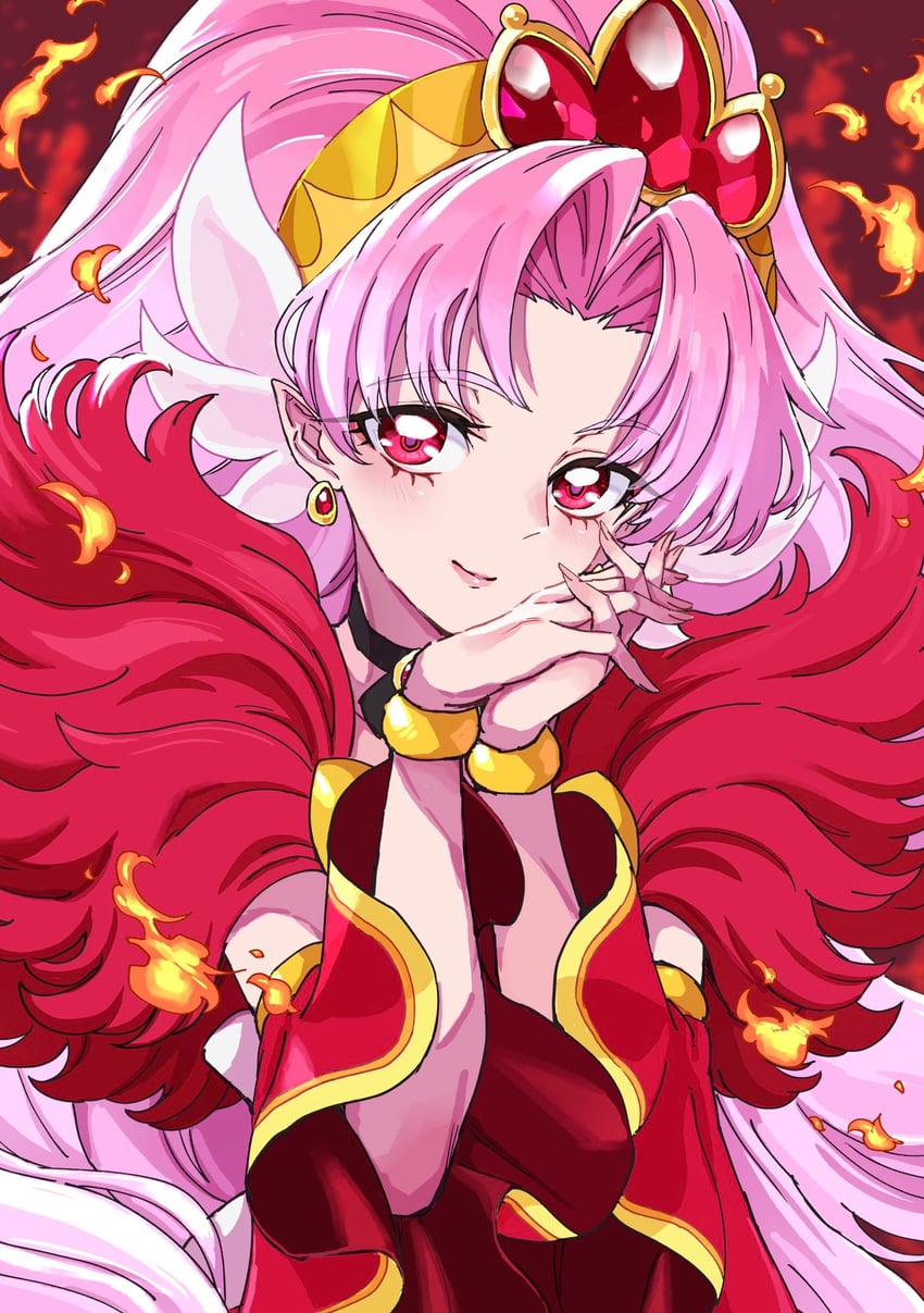 akagi towa and cure scarlet (precure and 1 more) drawn by sharumon