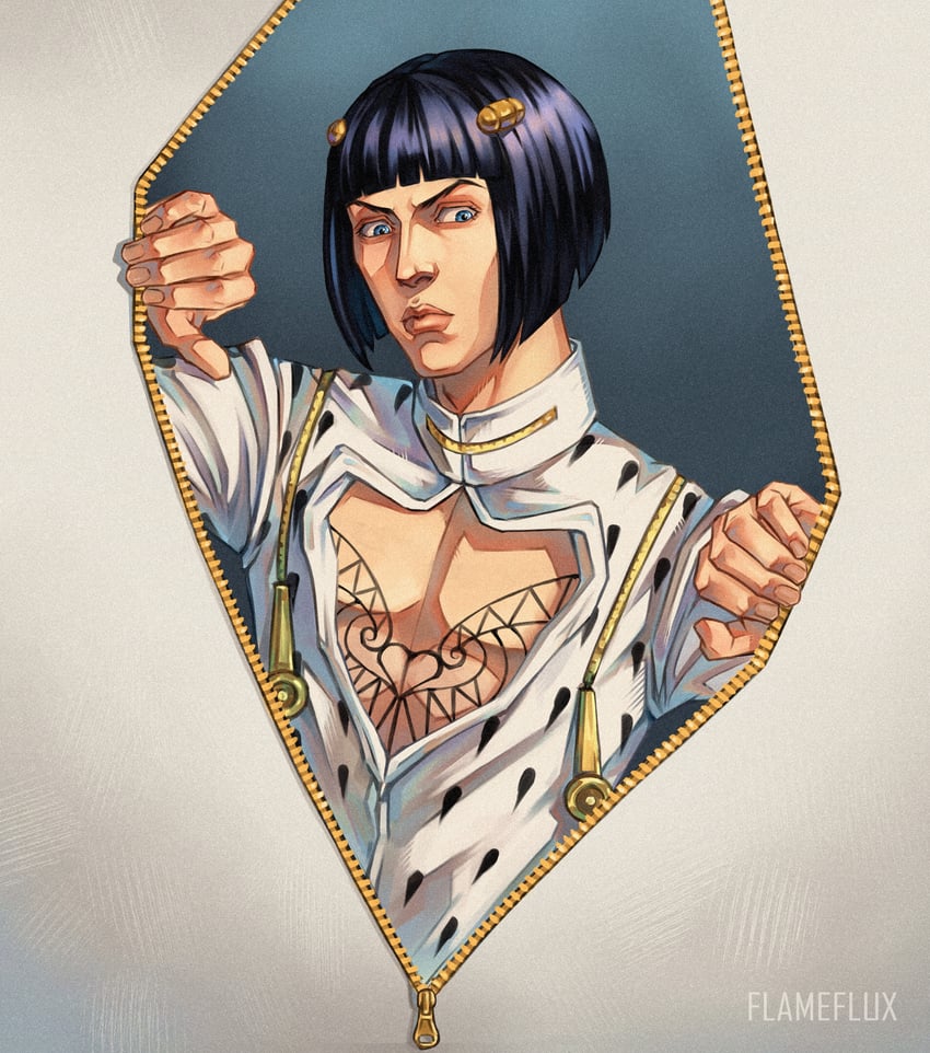 bruno bucciarati (jojo no kimyou na bouken and 1 more) drawn by flameflux