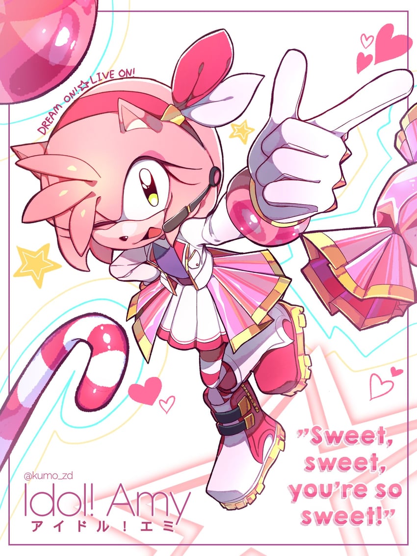 amy rose (sonic and 2 more) drawn by kumo_zd