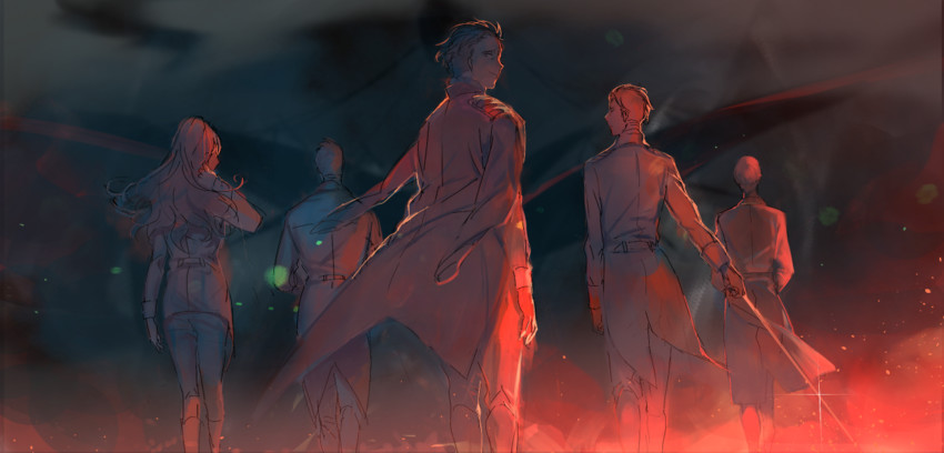 cruhteo, saazbaum, trillram, femieanne, and vlad (aldnoah.zero) drawn by roku_(tsua-kihuyu)