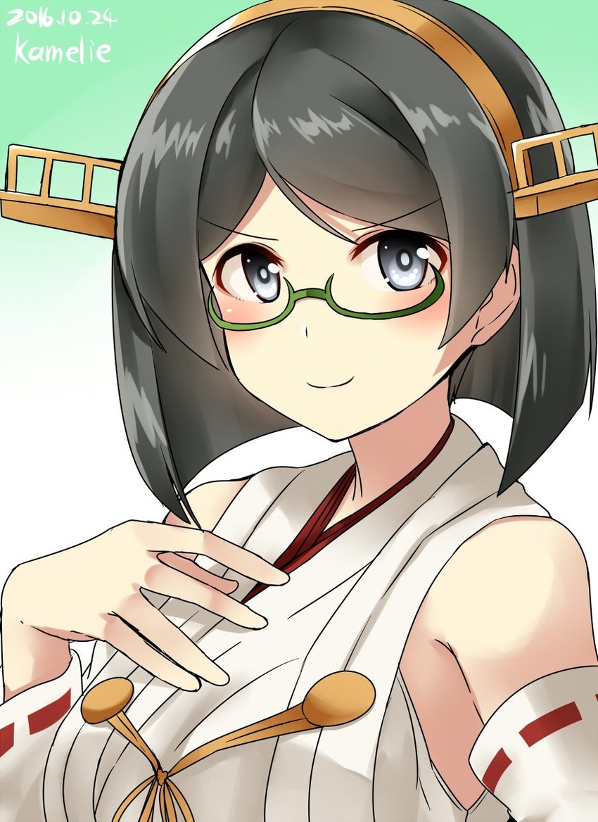 kirishima and kirishima kai ni (kantai collection) drawn by kamelie