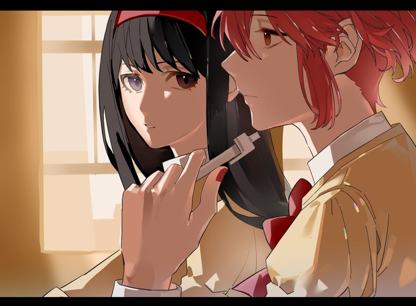akemi homura and kaname madoka (mahou shoujo madoka magica) drawn by chouti_ttt