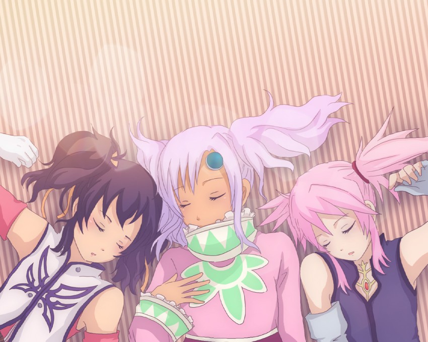 anise tatlin, presea combatir, and meredy (tales of and 3 more) drawn by moshikuha_hiyako