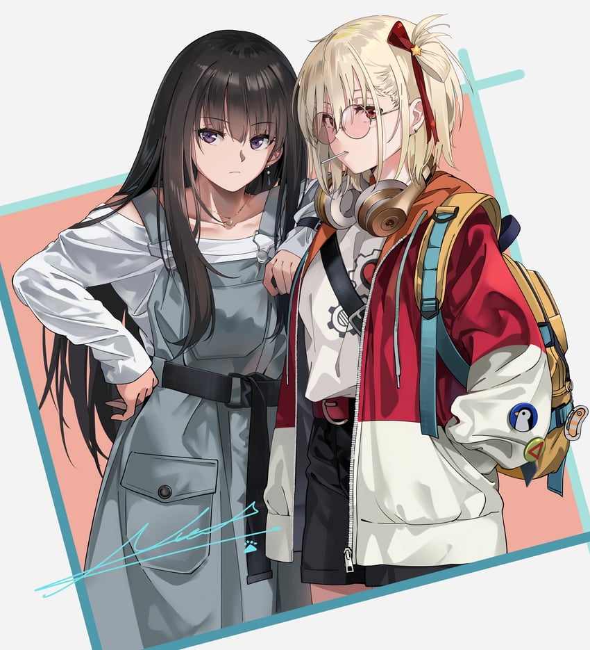 nishikigi chisato and inoue takina (lycoris recoil) drawn by neko_(yanshoujie)