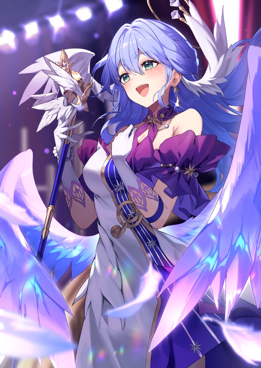 robin (honkai and 1 more) drawn by e_buki