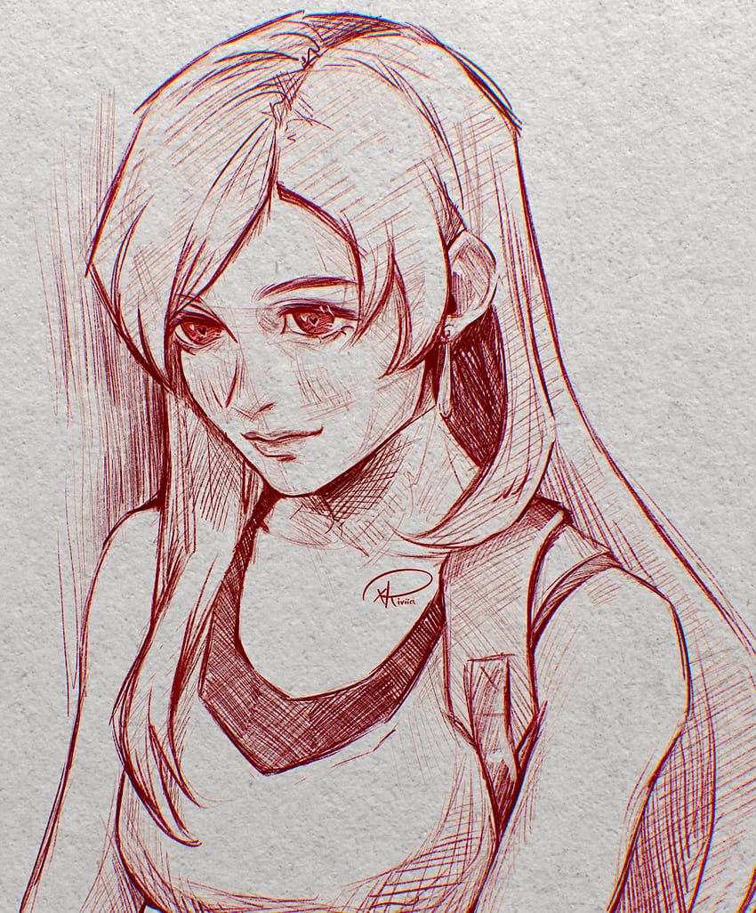 tifa lockhart (final fantasy and 2 more) drawn by kuroiitulip