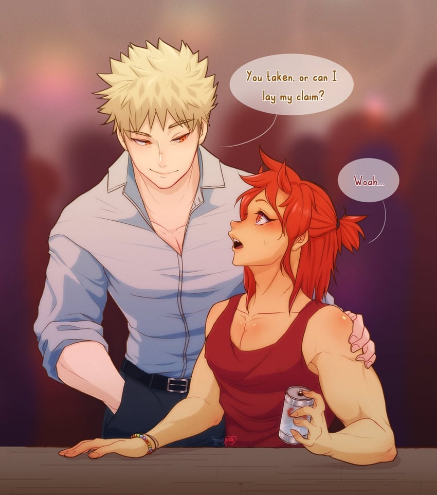 bakugou katsuki and kirishima eijiro (boku no hero academia) drawn by bkkrhoes