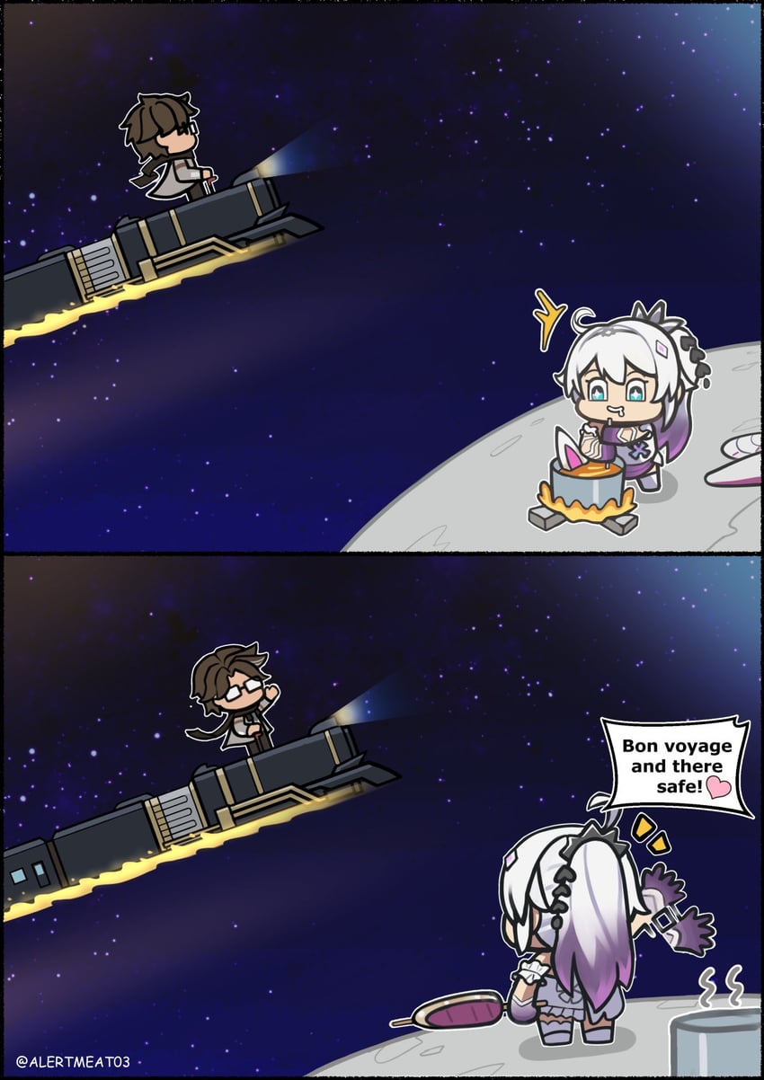 kiana kaslana, welt yang, and honkai beast (honkai and 2 more) drawn by alertmeat03
