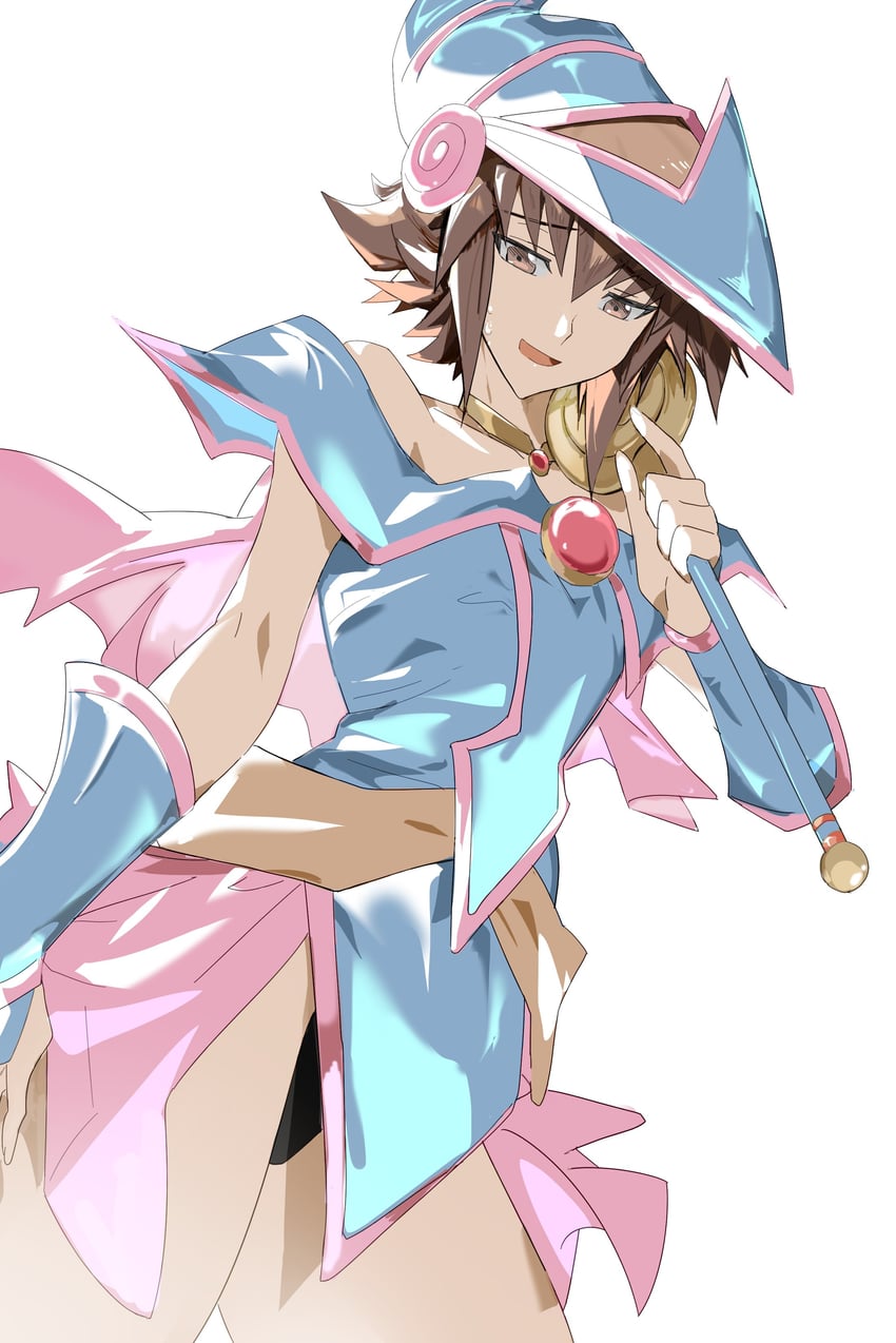 dark magician girl and yuki judai (yu-gi-oh! and 1 more) drawn by sake_ygo