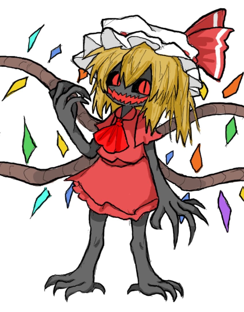 flandre scarlet and vampire-type space kaiju (touhou and 1 more) drawn by zunusama