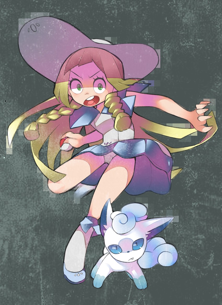 lillie and alolan vulpix (pokemon and 1 more) drawn by yaya_hiyayaka