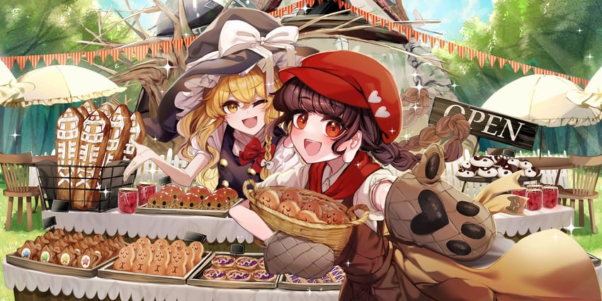 kirisame marisa and yatadera narumi (touhou and 1 more) drawn by ishikawa_sparerib