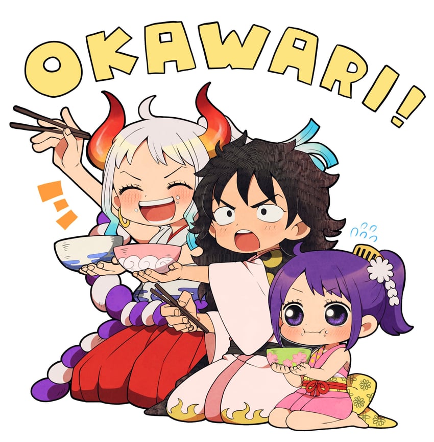 yamato, kouzuki momonosuke, and kurozumi tama (one piece) drawn by hk_hr05