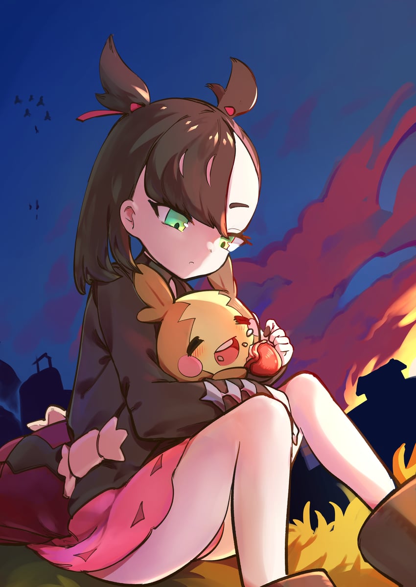 marnie and morpeko (pokemon and 1 more) drawn by orion_(user_cayz7348)