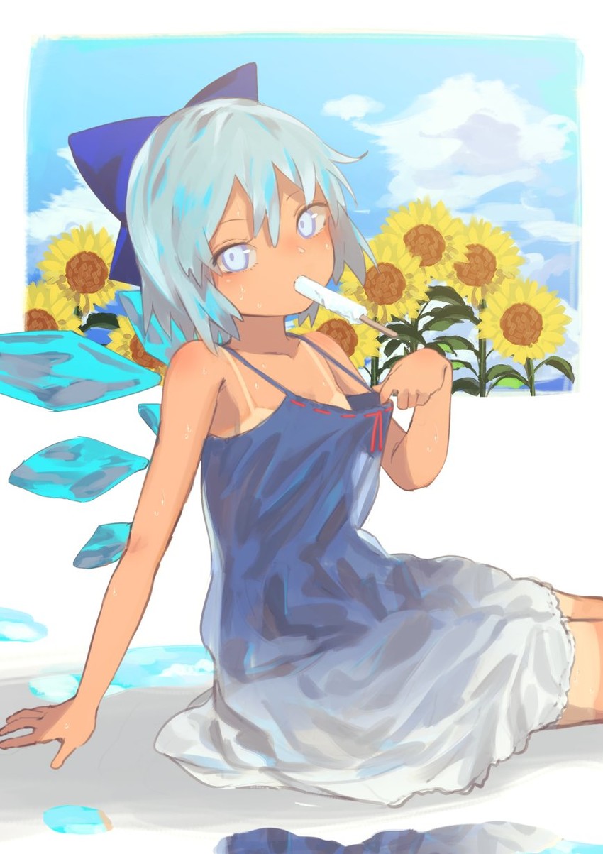 cirno and tanned cirno (touhou and 1 more) drawn by berabou