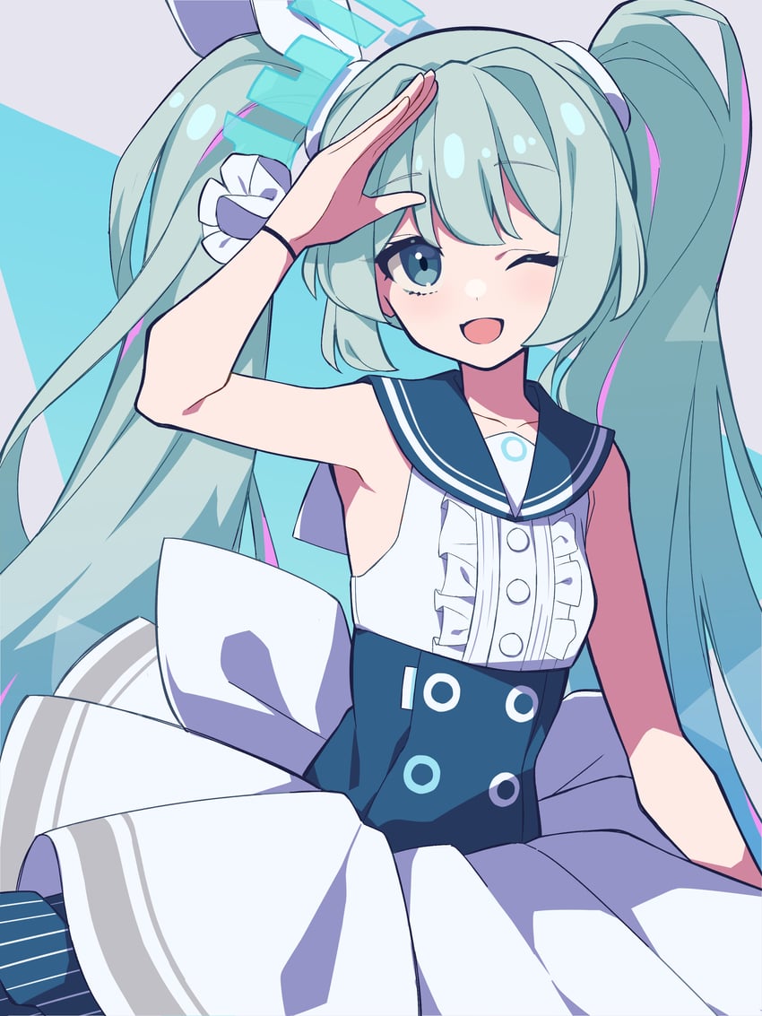 hatsune miku (blue archive and 1 more) drawn by uhouhogorigori