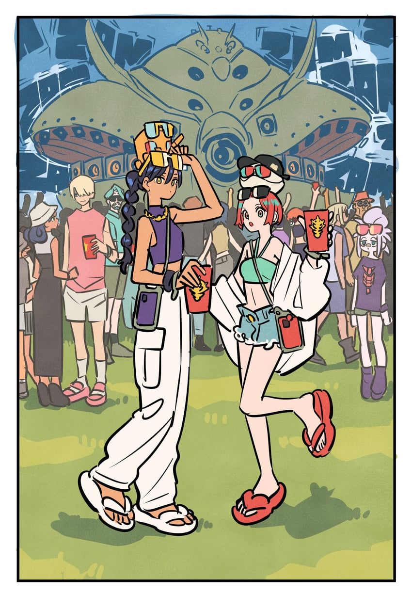 amate yuzuriha, haro, char aznable, nyaan, challia bull, and 6 more (gundam and 1 more) drawn by takeuchi_ryousuke