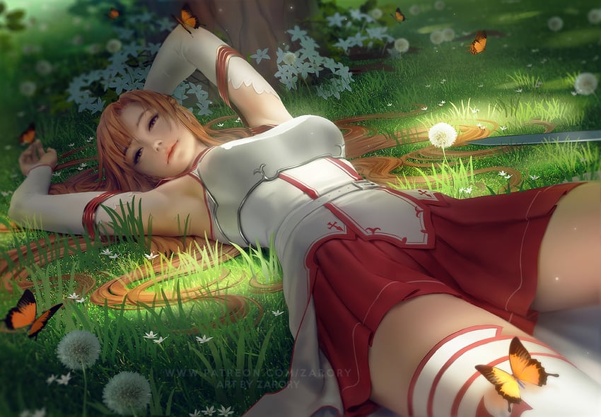 asuna (sword art online) drawn by zarory