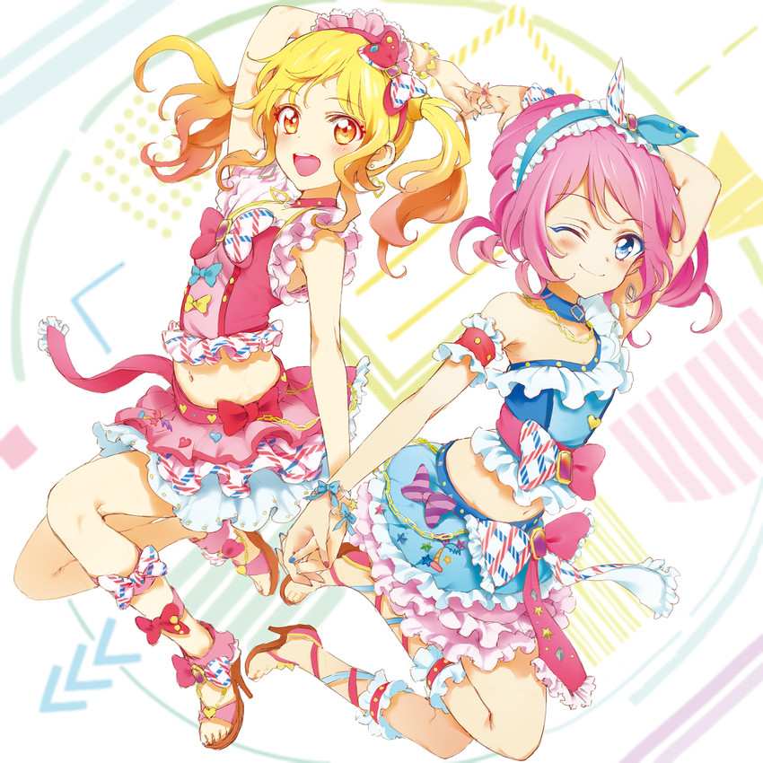 nijino yume and sakuraba rola (aikatsu! and 1 more) drawn by nagahara_yuki