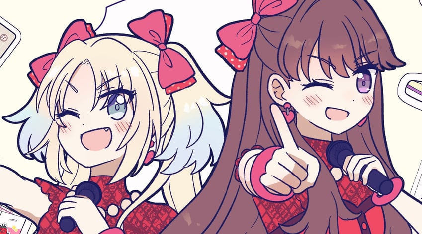 fujishima megumi and osawa rurino (love live! and 1 more) drawn by watage_modoki