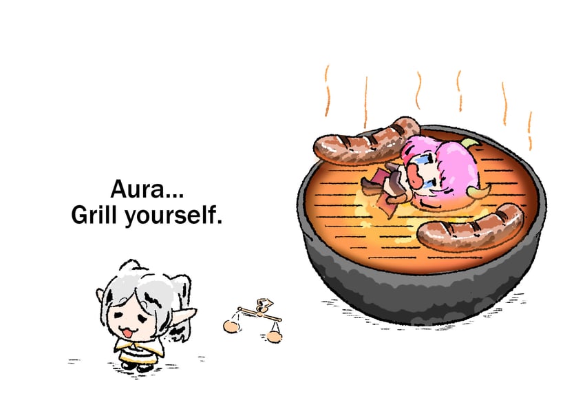 frieren and aura (sousou no frieren) drawn by duckmeat_woohoo