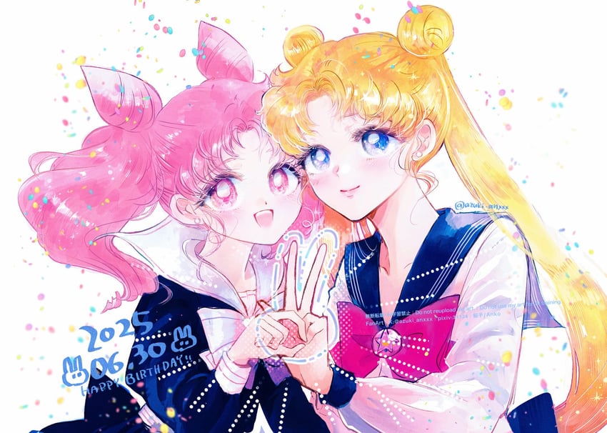 tsukino usagi and chibi usa (bishoujo senshi sailor moon) drawn by dolcexxx