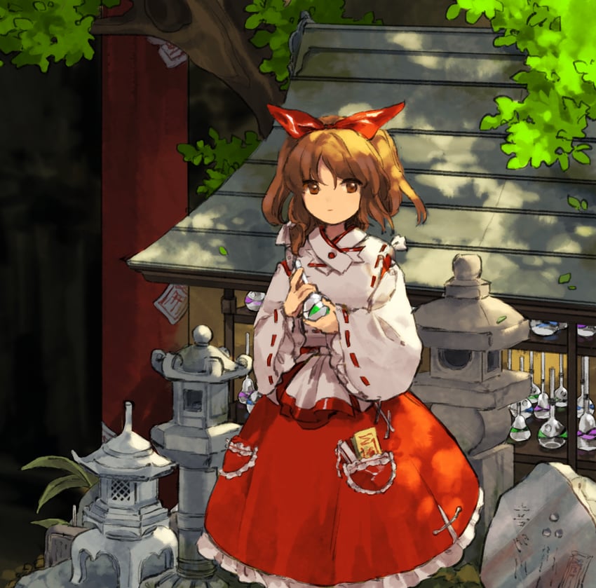 blonde shrine maiden from a future era (touhou and 1 more) drawn by kaigen_1025