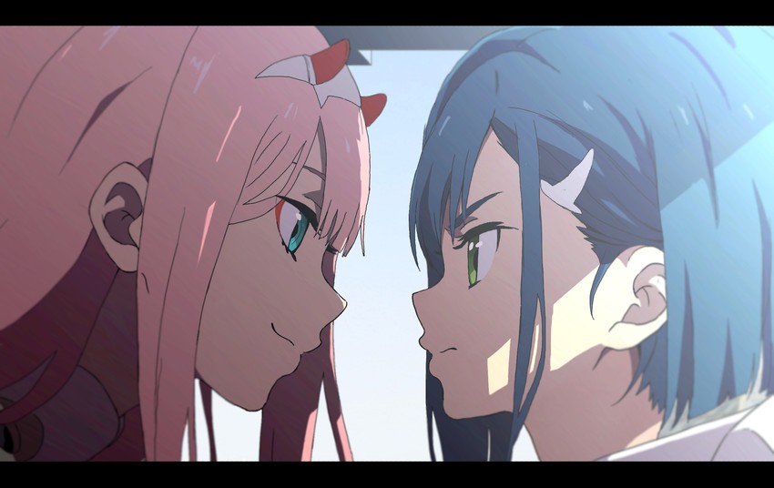 zero two and ichigo (darling in the franxx) drawn by omaaruebi_no_rizotto
