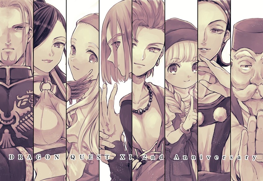 hero, martina, camus, veronica, and senya (dragon quest and 1 more) drawn by yudu_s
