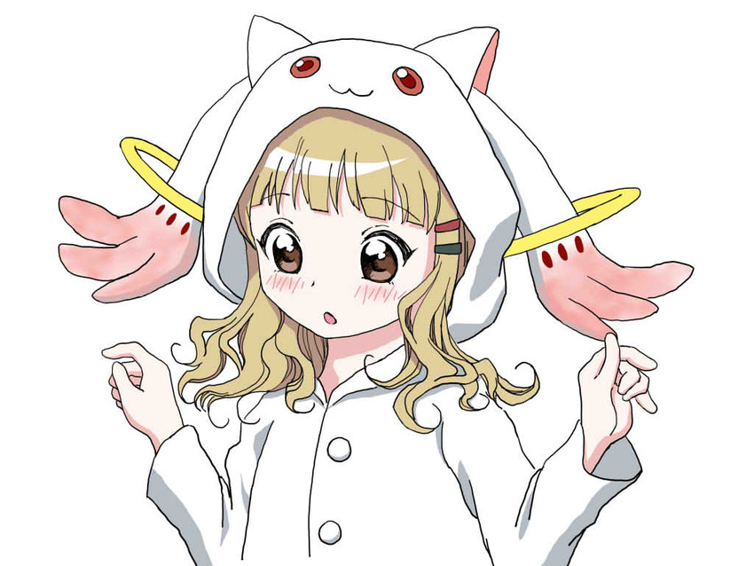 kyubey, oomuro sakurako, and katou emiri (mahou shoujo madoka magica and 1 more) drawn by sanadafelix
