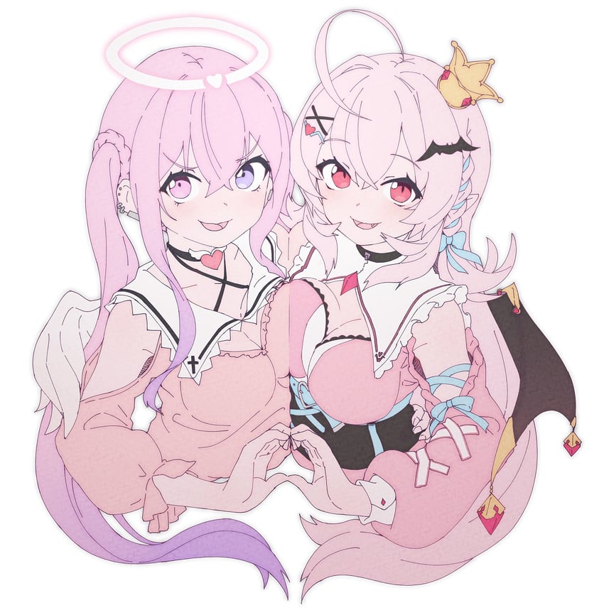 kurumizawa ririka and urato chieru (indie virtual youtuber) drawn by lowlandgorilla