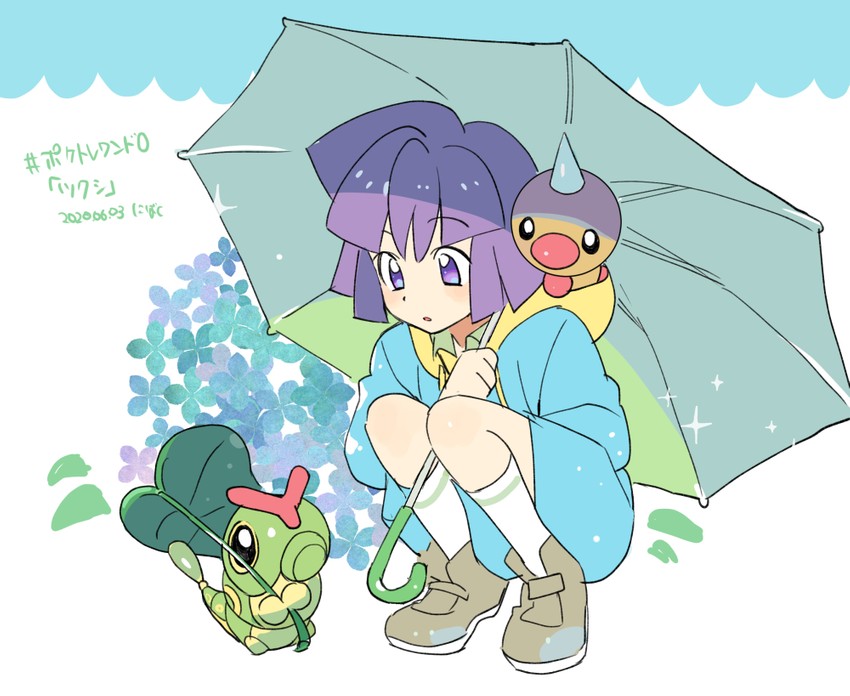 caterpie, weedle, and bugsy (pokemon and 1 more) drawn by nibo_(att_130)
