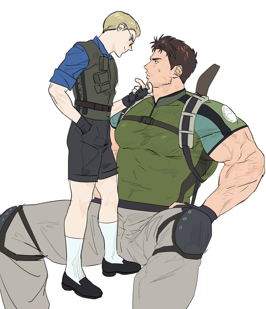 chris redfield and albert wesker (resident evil and 2 more) drawn by 123456dyom