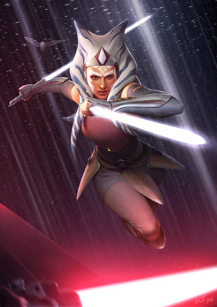 ahsoka tano and darth vader (star wars and 1 more) drawn by darren_tan