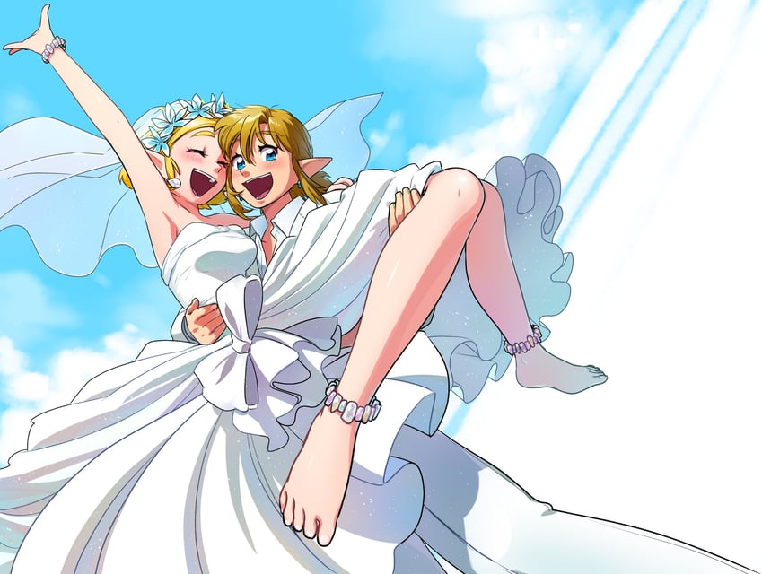 link and princess zelda (the legend of zelda and 1 more) drawn by tkdnlerkdtpfsut