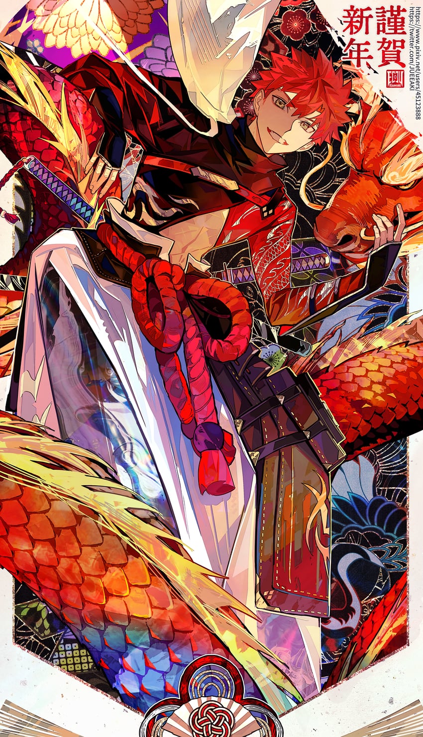 emiya shirou and senji muramasa (fate and 1 more) drawn by eeju