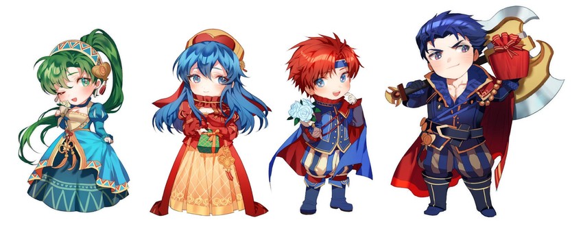lyn, roy, hector, and lilina (fire emblem and 3 more) drawn by zuizi