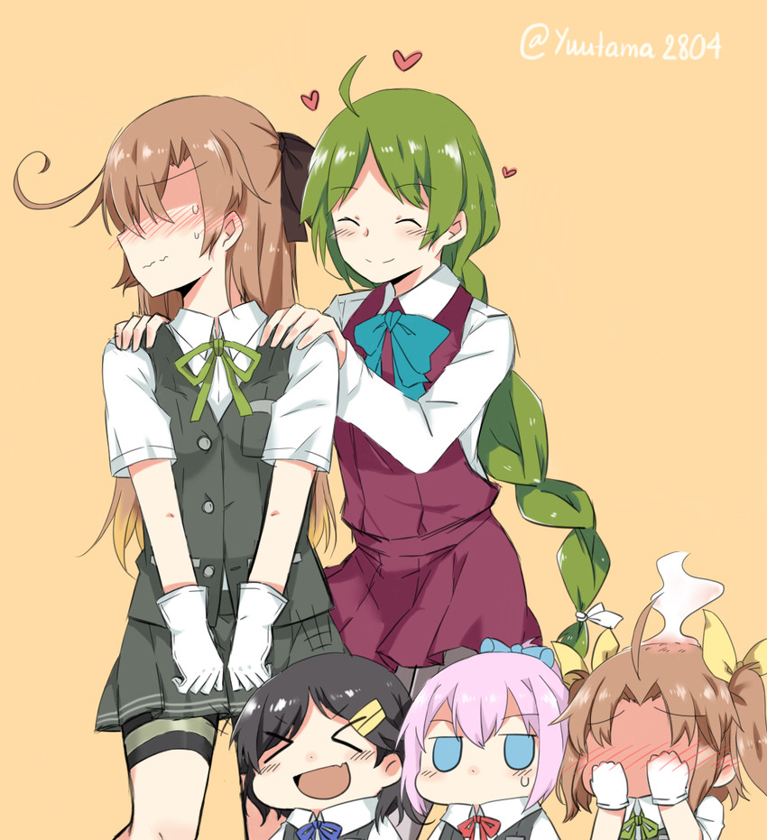 shiranui, akigumo, kagerou, yuugumo, and kuroshio (kantai collection) drawn by yuutama2804