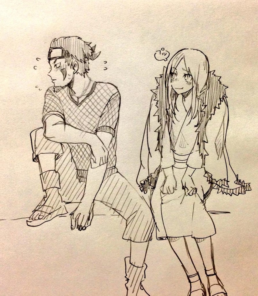 inuzuka kiba and tamaki (naruto and 1 more) drawn by yuge_ny