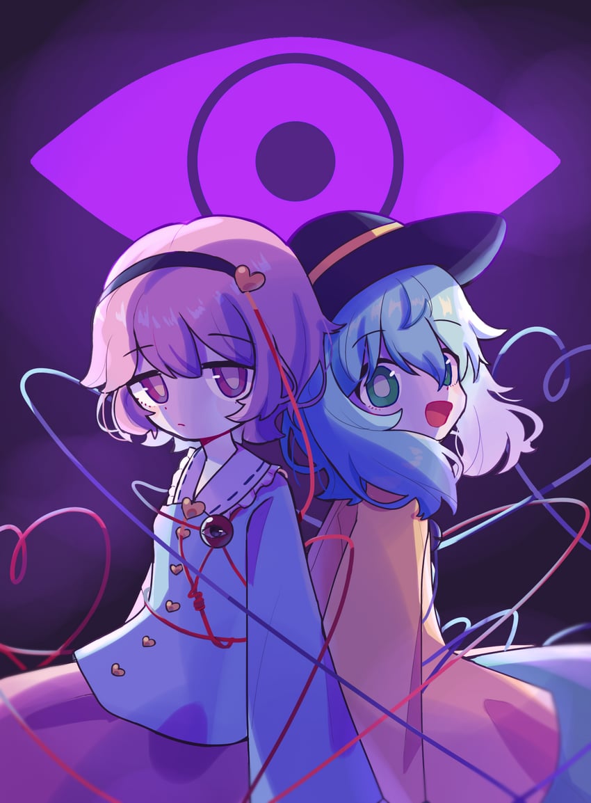 komeiji koishi and komeiji satori (touhou) drawn by meonjiuikkum