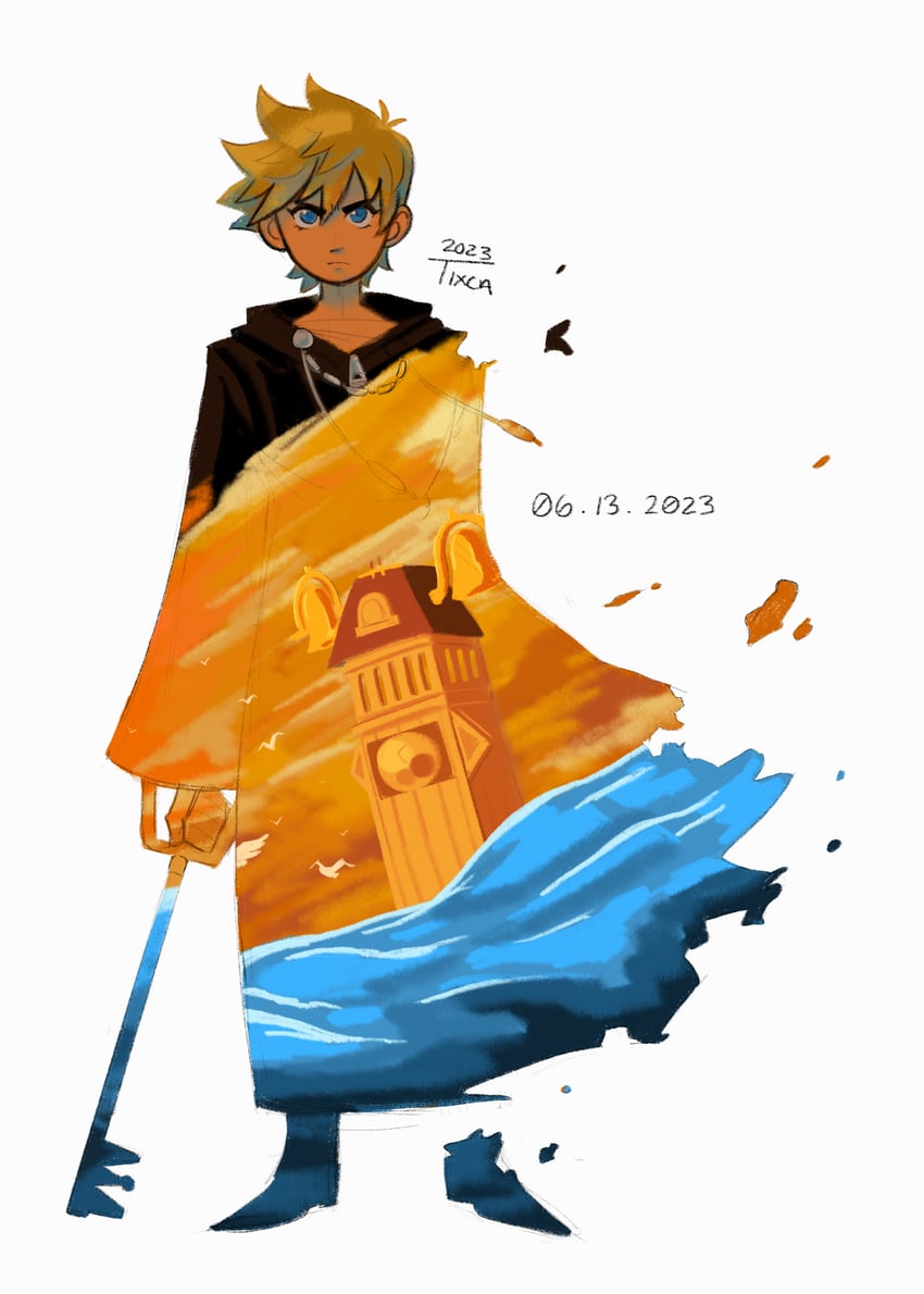 roxas (kingdom hearts and 2 more) drawn by tixca