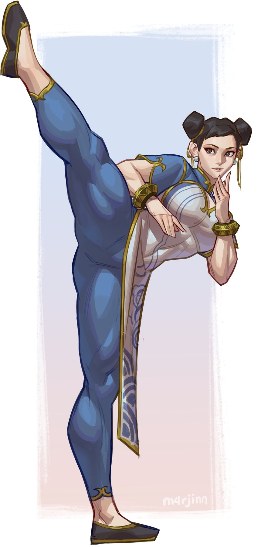 chun-li (street fighter and 1 more) drawn by m4rjinn