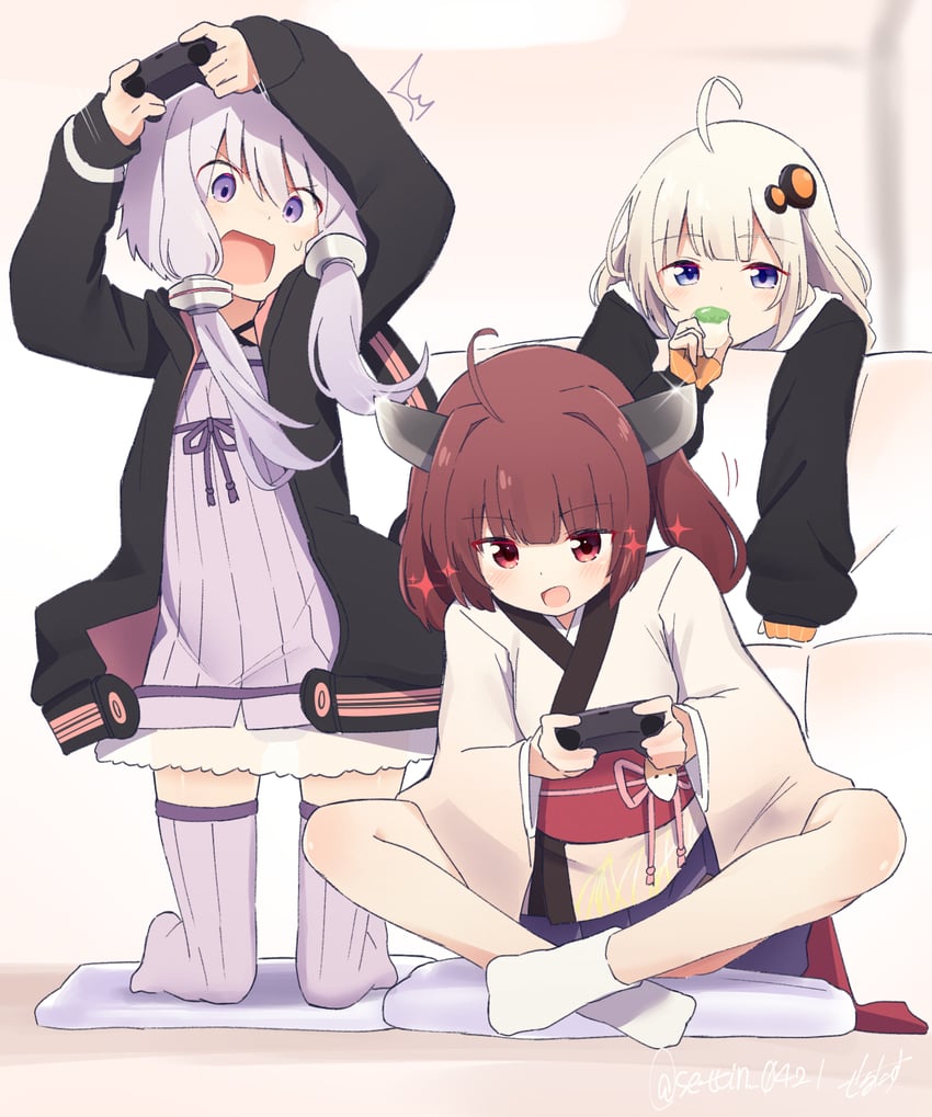 yuzuki yukari, kizuna akari, and touhoku kiritan (vocaloid and 1 more) drawn by sechin