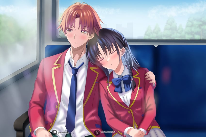 horikita suzune and ayanokouji kiyotaka (youkoso jitsuryoku shijou shugi no kyoushitsu e) drawn by juanalv2610