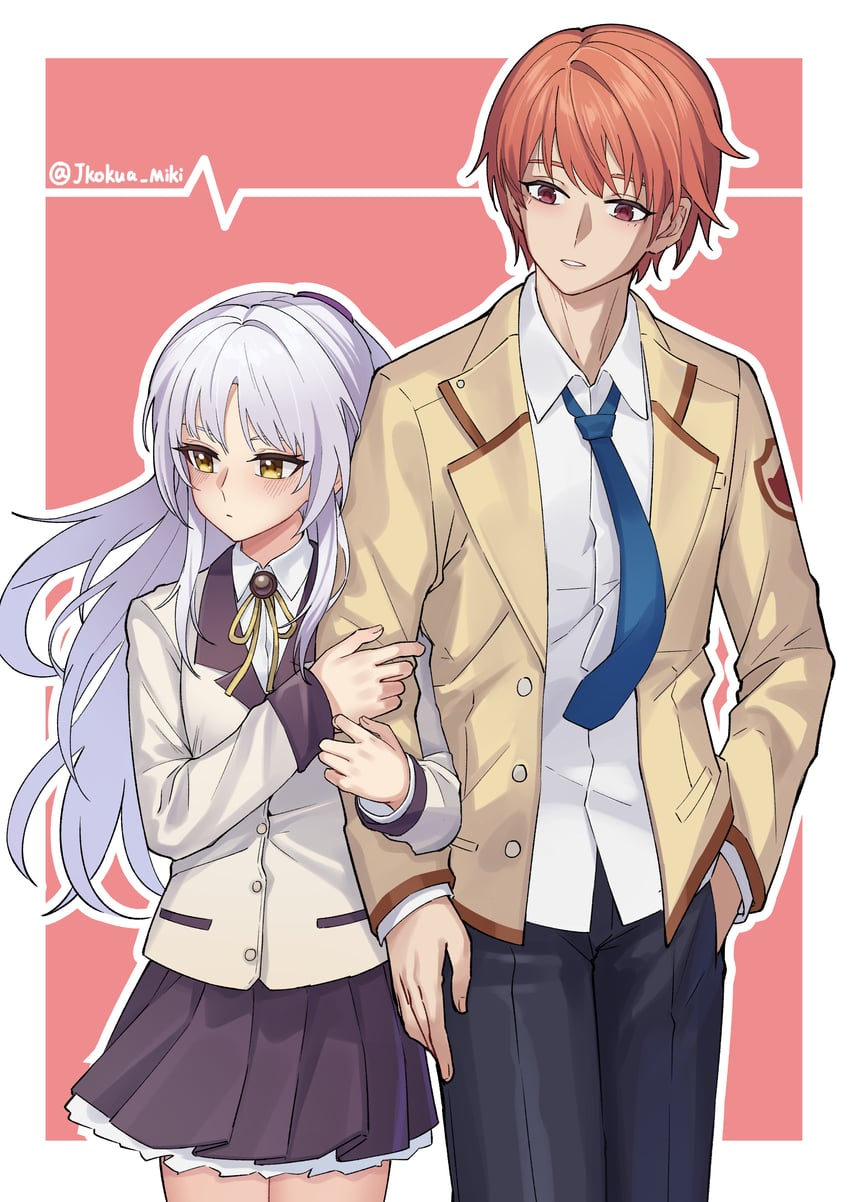 tachibana kanade and otonashi yuzuru (angel beats!) drawn by mikiseriavoid