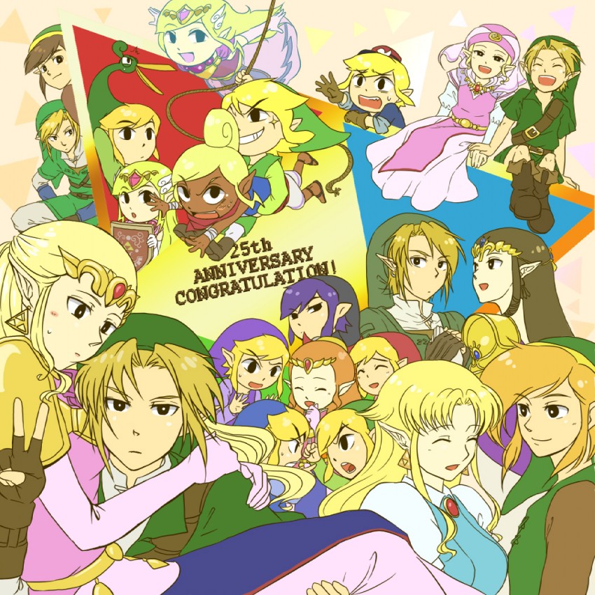 link, princess zelda, toon link, young link, toon zelda, and 4 more (the legend of zelda and 9 more) drawn by saiba_(henrietta)